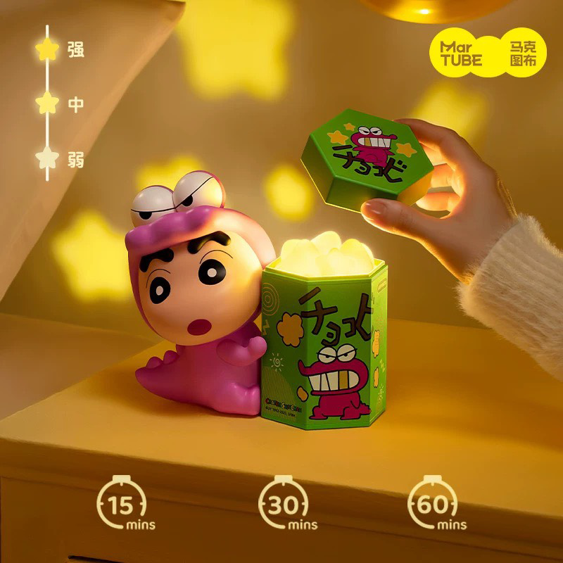 「SS預購 限時開團」正版授權 蠟筆小新 幸運餅乾 投影燈 小夜燈 氛圍燈 三段燈效 定時開關