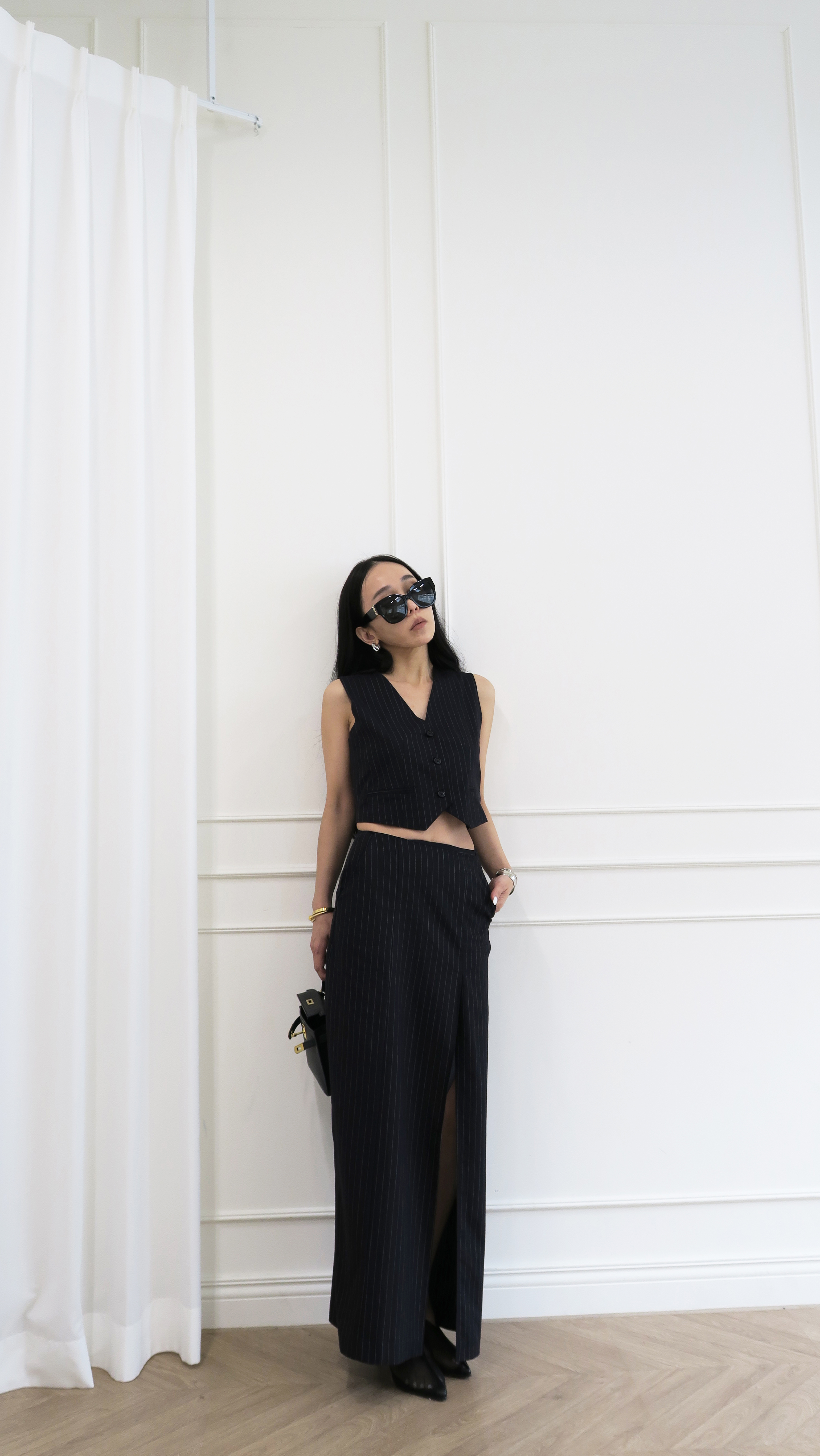 直條馬甲套裙-單裙(現貨)