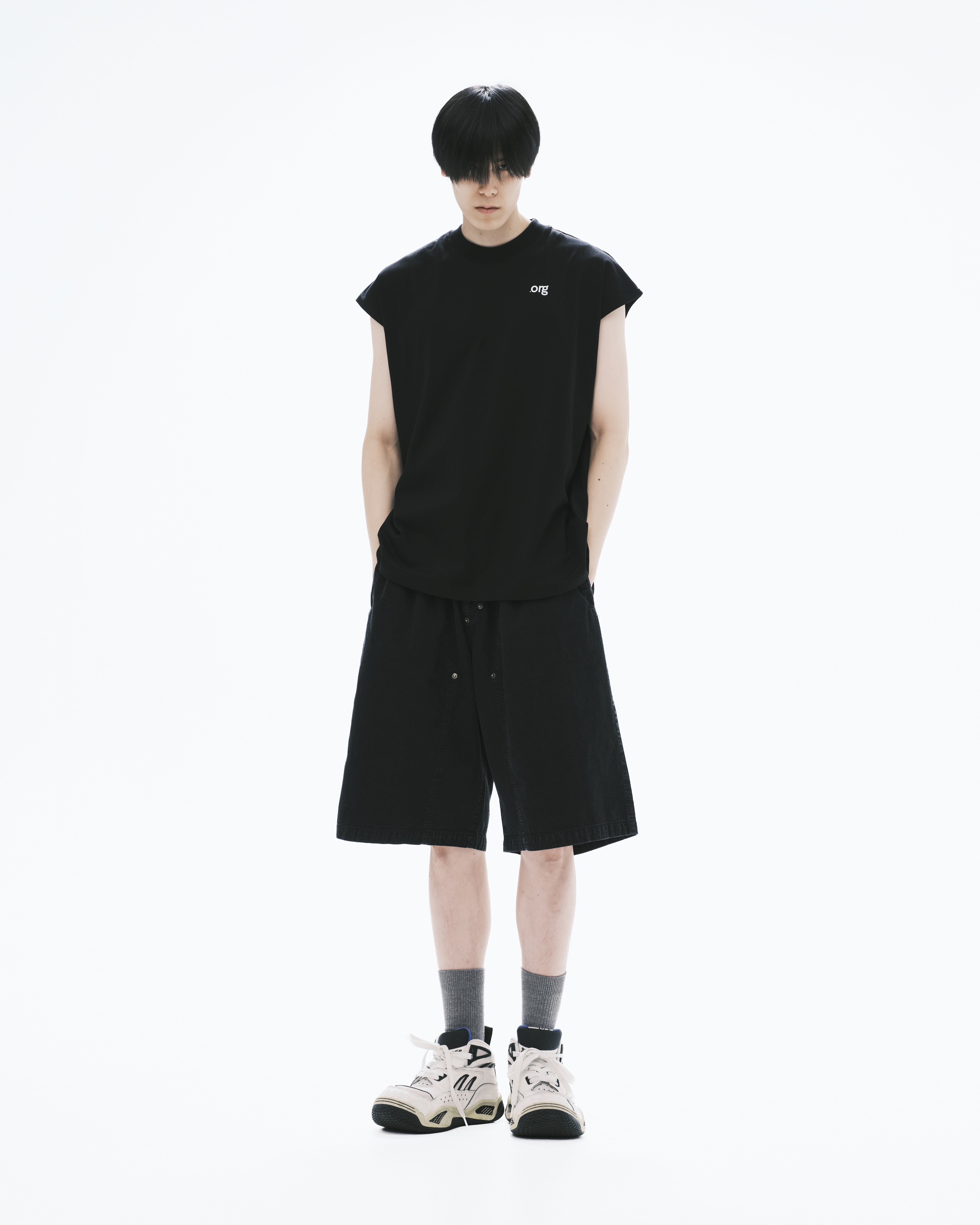 nul1.org ｜(nu-P36) - W-Shorts (Washed Black)