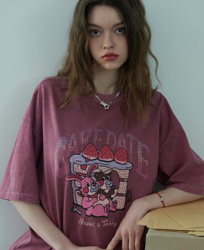 CPGN STUDIO / 蛋糕兔子短袖T恤 / 粉紅色 /  JUL25