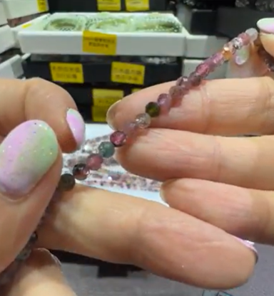 250711 - A14 4mm+彩碧璽珠寶切手鏈