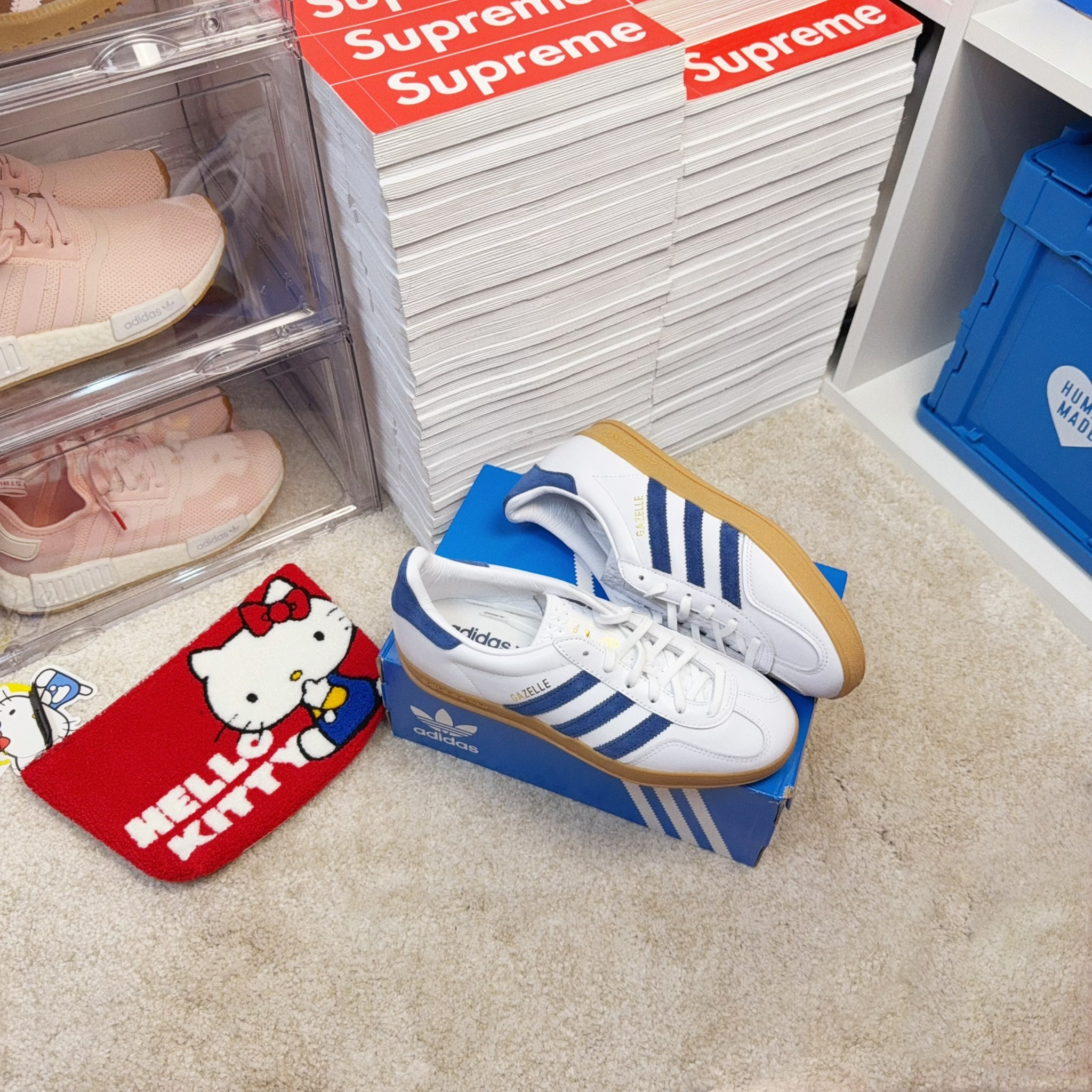 Adidas Originals Gazelle Indoor 歐洲限定 白藍 焦糖底 復古鞋 JS4146