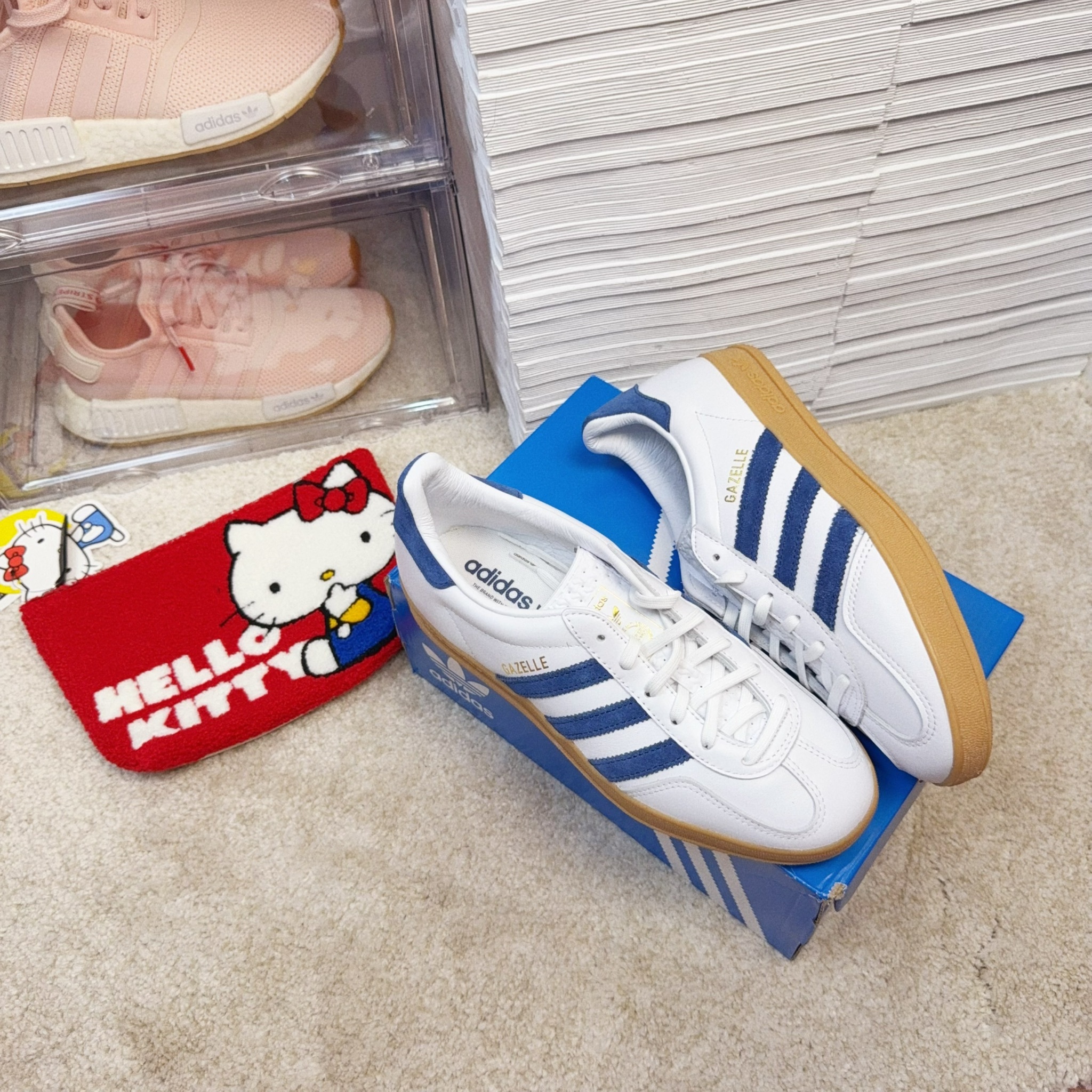 Adidas Originals Gazelle Indoor 歐洲限定 白藍 焦糖底 復古鞋 JS4146