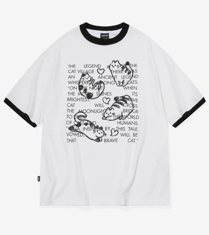 CPGN STUDIO / 貓咪尾巴圖案短袖T恤 / 象牙白色/  JUL25