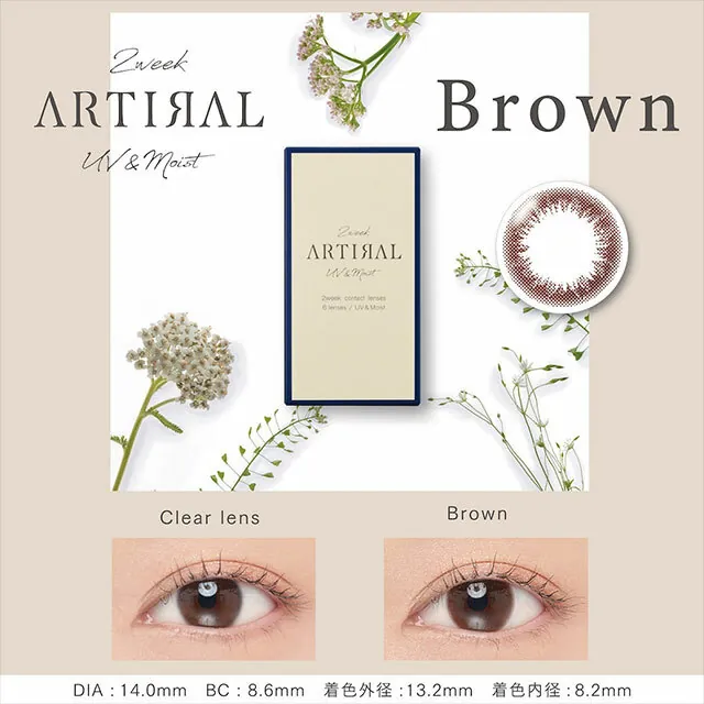 Artiral 2-Week UVM Brown｜雙週拋彩妝隱形眼鏡｜每盒6片