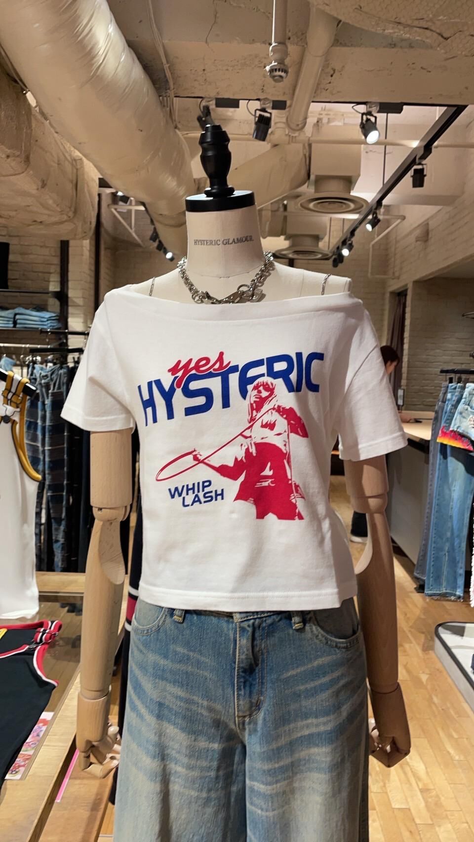 HYSTERIC GLAMOUR   - WHIP LASH short length T-shirt