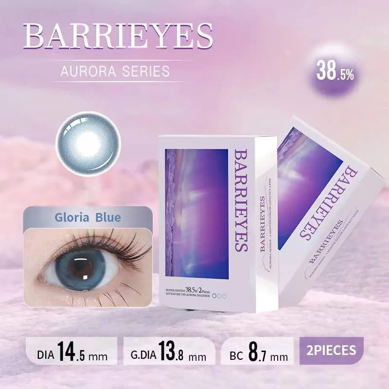 Barrieyes Aurora 1 Month Gloria Blue 曙光冰藍｜月拋彩妝隱形眼鏡｜每盒2片