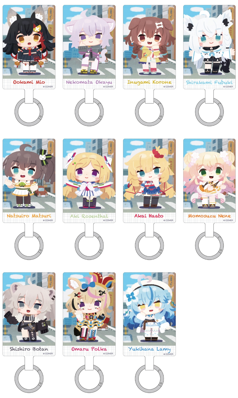 「官品代購」Hololive ホロライブ マルチリングプラス Lサイズ 手機背卡 第2彈 (赤井はあと/アキ・ローゼンタール/白上フブキ/夏色まつり/大神ミオ/猫又おかゆ/戌神ころね/桃鈴ねね/獅白ぼたん/尾丸ポルカ/雪花ラミィ)