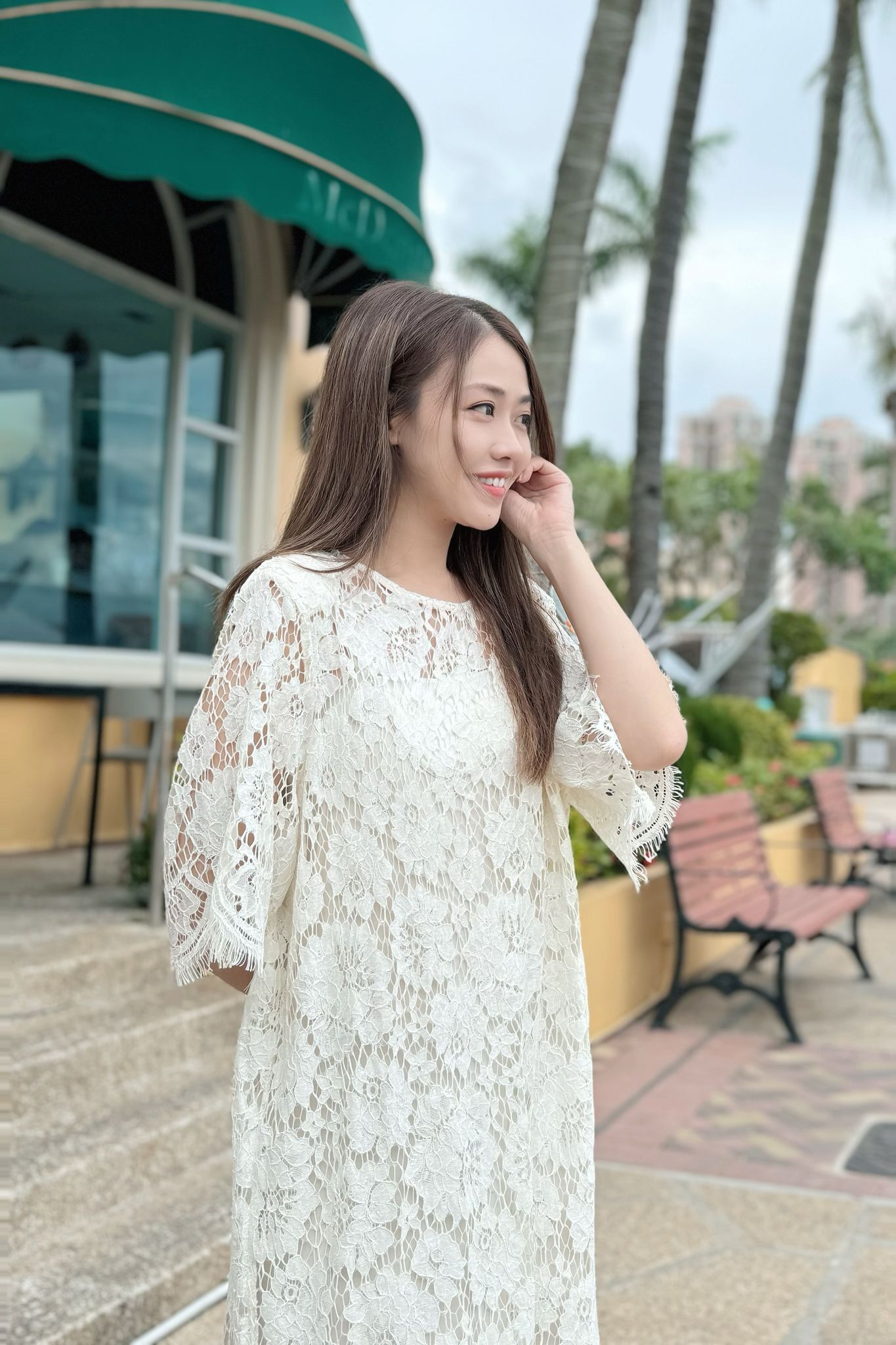 SET#7551 🤍海邊走走全蕾絲長裙