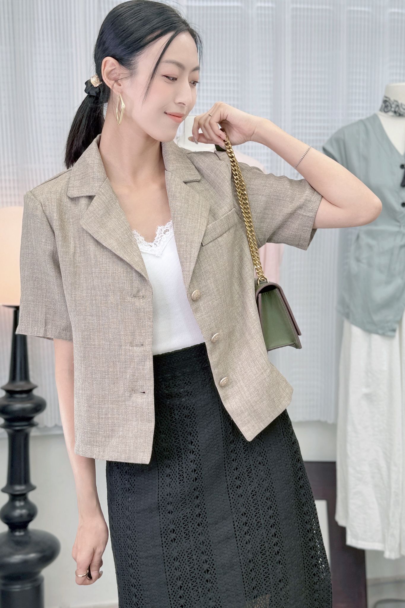 JK#7558 🤍最涼最涼草蓆麻外套