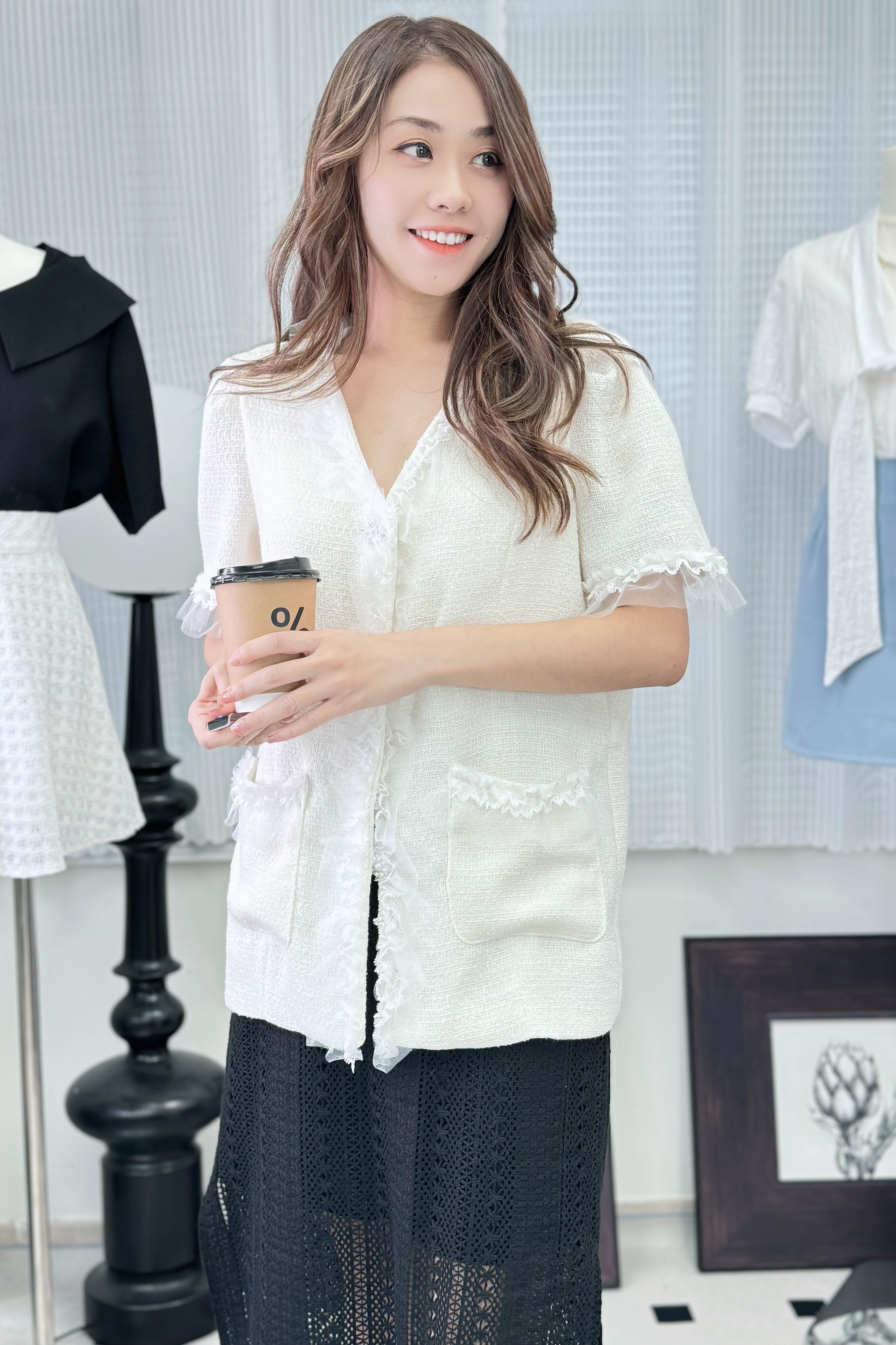 TOP#7542🤍Old money details blazer