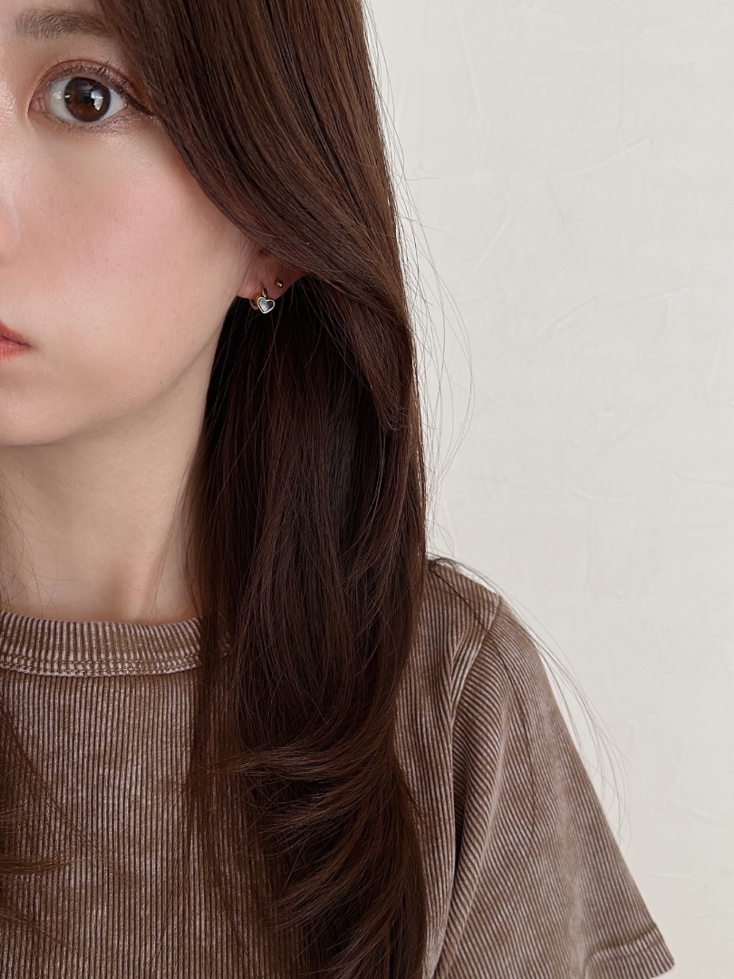 S925 black heart hoop pierce