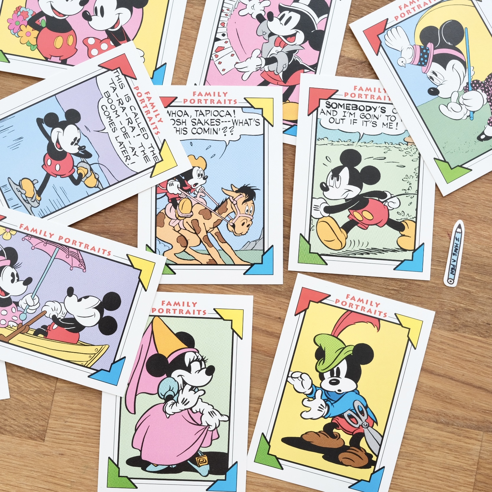 米奇 米妮 90年代 迪士尼 全家福收藏卡｜夏普 復古小物
