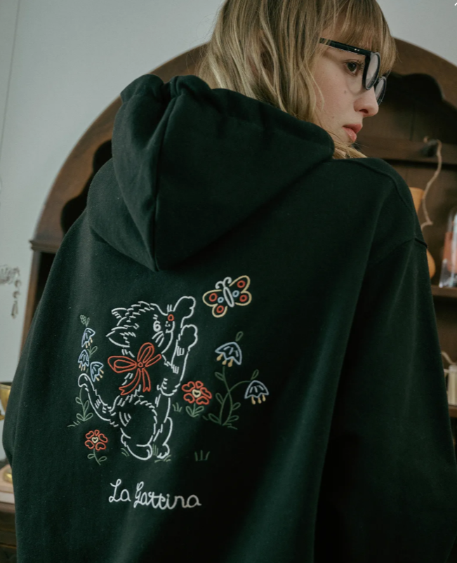 CPGN STUDIO / Lagatina 刺繡連帽上衣 / 黑色 /  JUL25