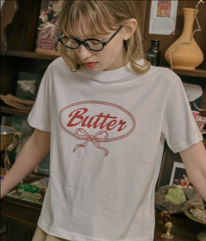 CPGN STUDIO / Butter Ribbon 蝴蝶結短版短袖T恤 / 白色 / JUL25