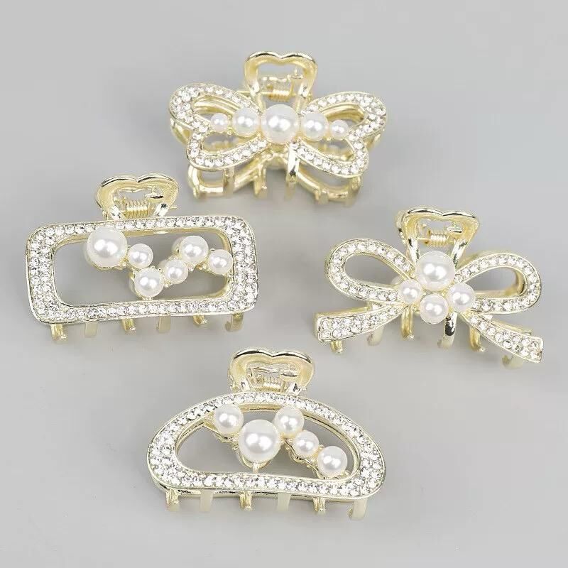 [3 FOR RM10] Pearl Diamond Small Medium Sized Hair Claw