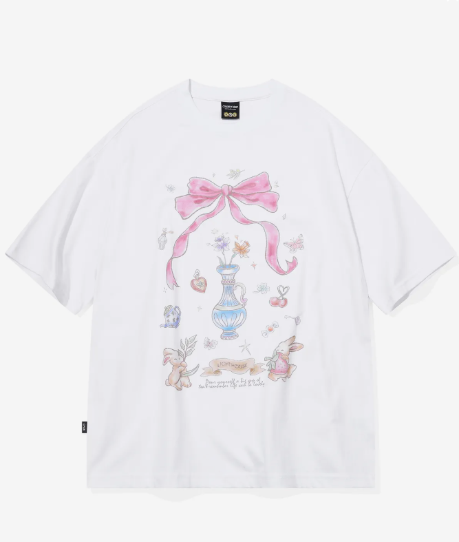 CPGN STUDIO / DTP 蝴蝶結花短袖 T 恤 / 白色 /  JUL25