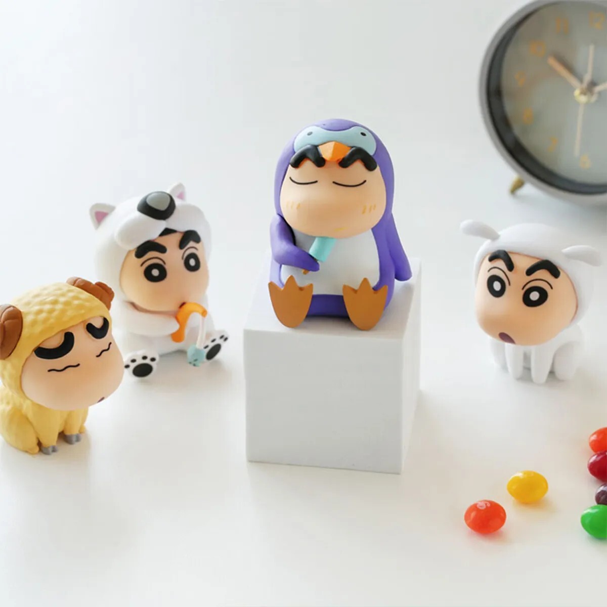 【OWN】蠟筆小新 韓國限定商品 公仔 一套四隻 非扭蛋 居家 辦公室 擺件 韓國官方正版