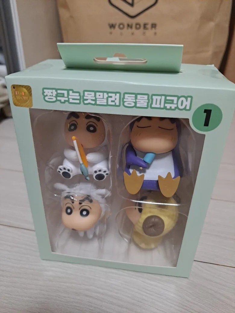 【OWN】蠟筆小新 韓國限定商品 公仔 一套四隻 非扭蛋 居家 辦公室 擺件 韓國官方正版