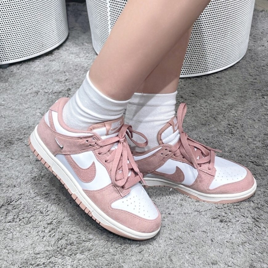 NIKE W DUNK LOW 'Metallic Silver' 夏日蜜桃 麂皮 女鞋 玫瑰粉 金屬小勾 IB4417102