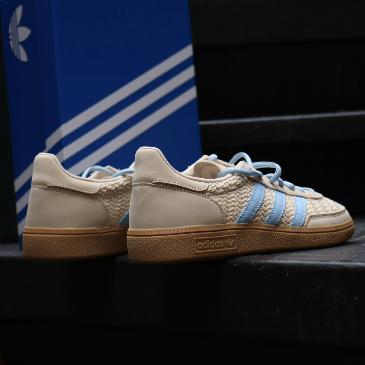 Adidas Gazelle Indoor 海鹽燕麥 米色 寶寶藍 編織 透氣 復古 麂皮 焦糖底 德訓鞋 休閒鞋