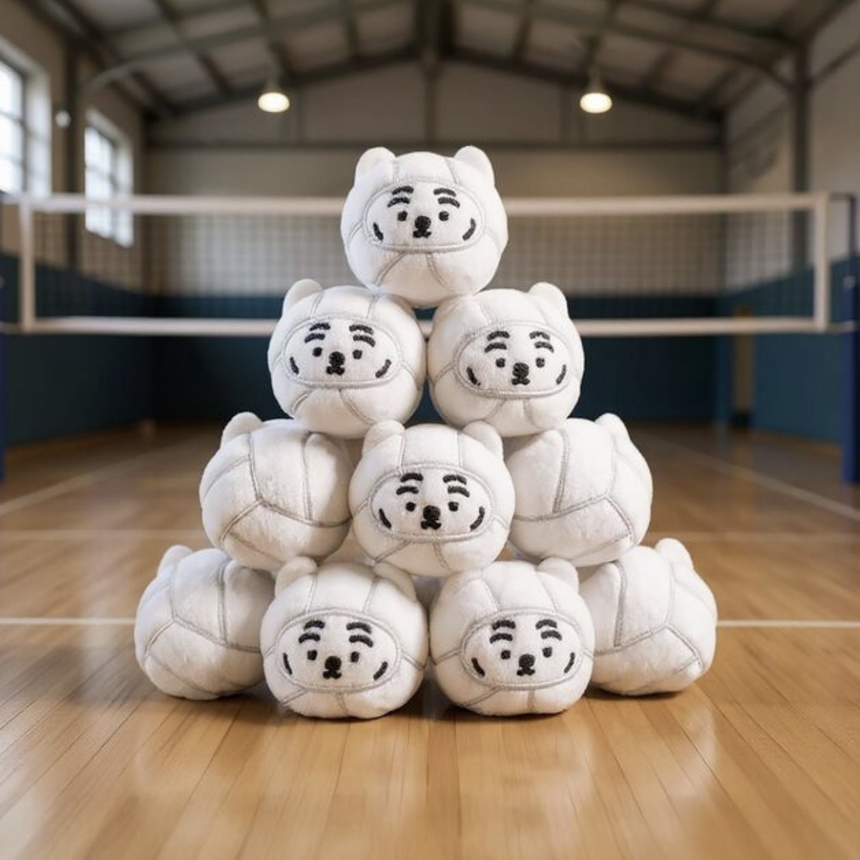 MUZIK TIGER 白灰排球 吊飾 鑰匙圈 韓國代購