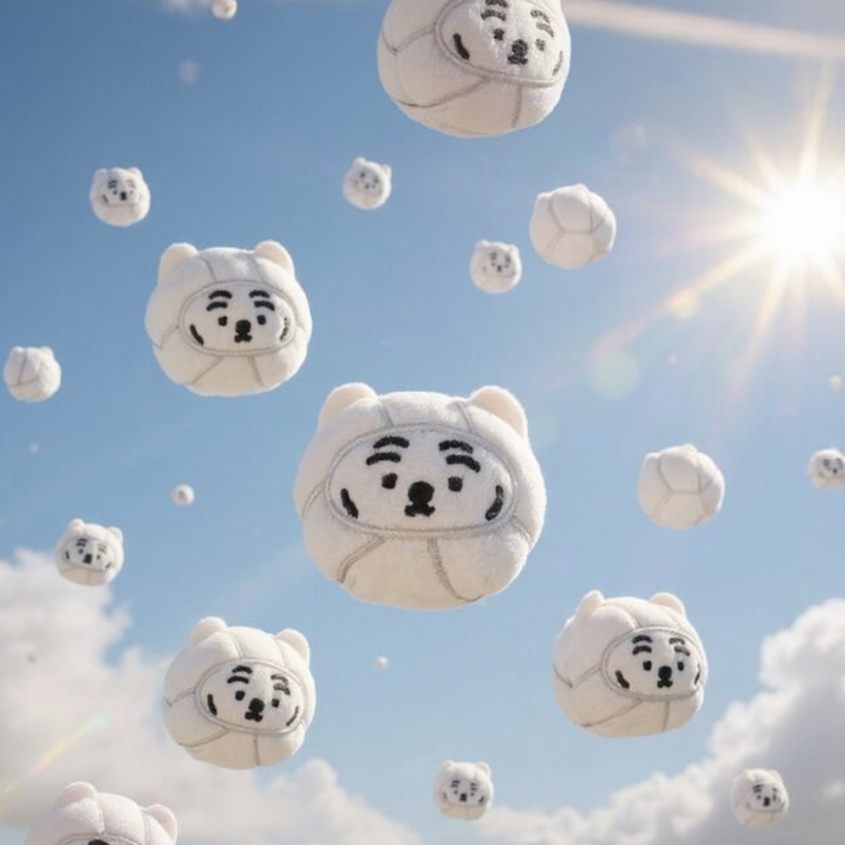 MUZIK TIGER 白灰排球 吊飾 鑰匙圈 韓國代購