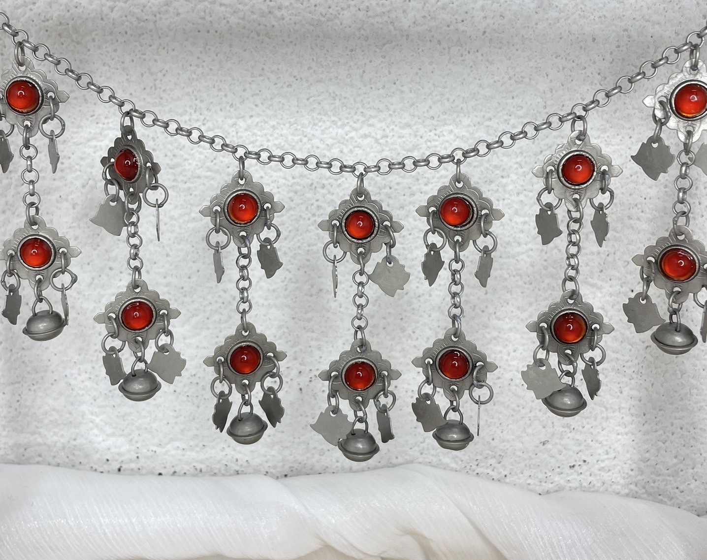 J8-全焊接紅瑪瑙雙層鈴鐺鏈條120cm