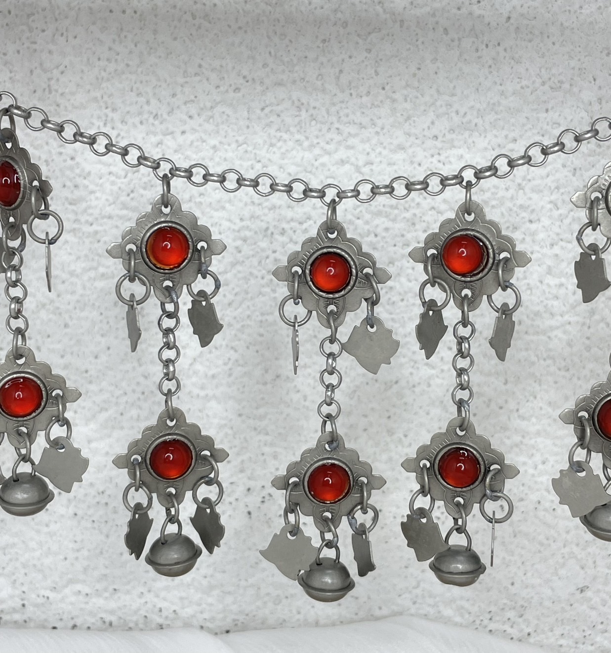 J8-全焊接紅瑪瑙雙層鈴鐺鏈條120cm