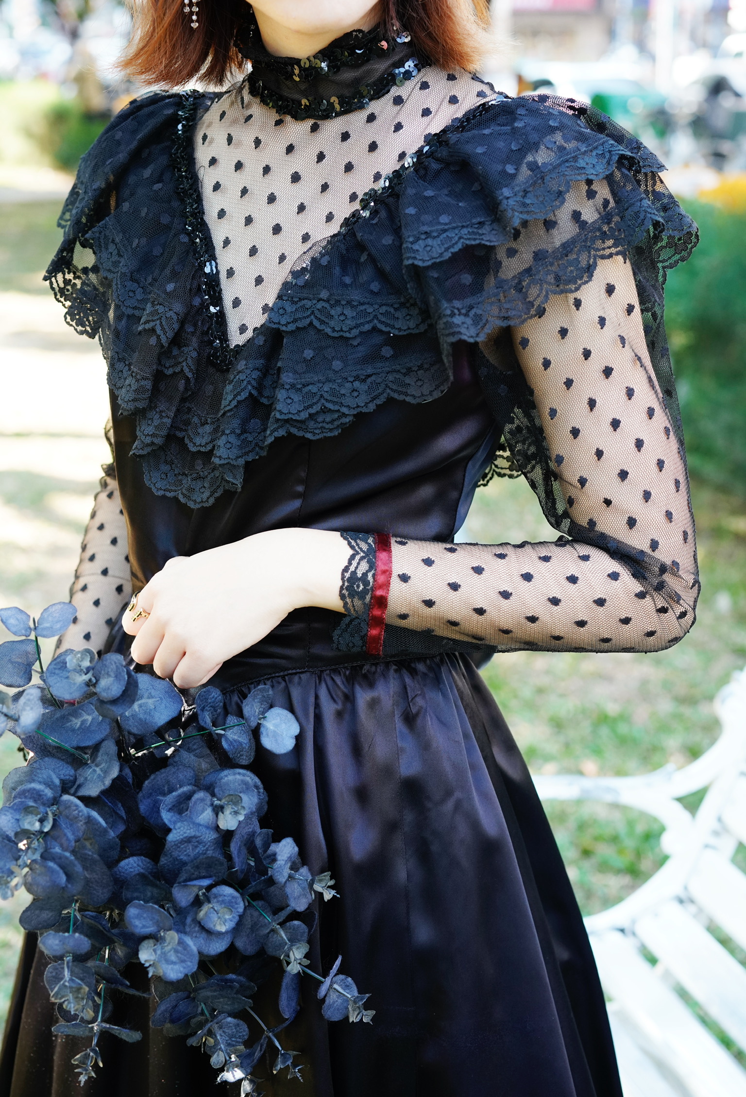 Vintage Dress/古著GUNNE SEX黑色植絨緞面禮服