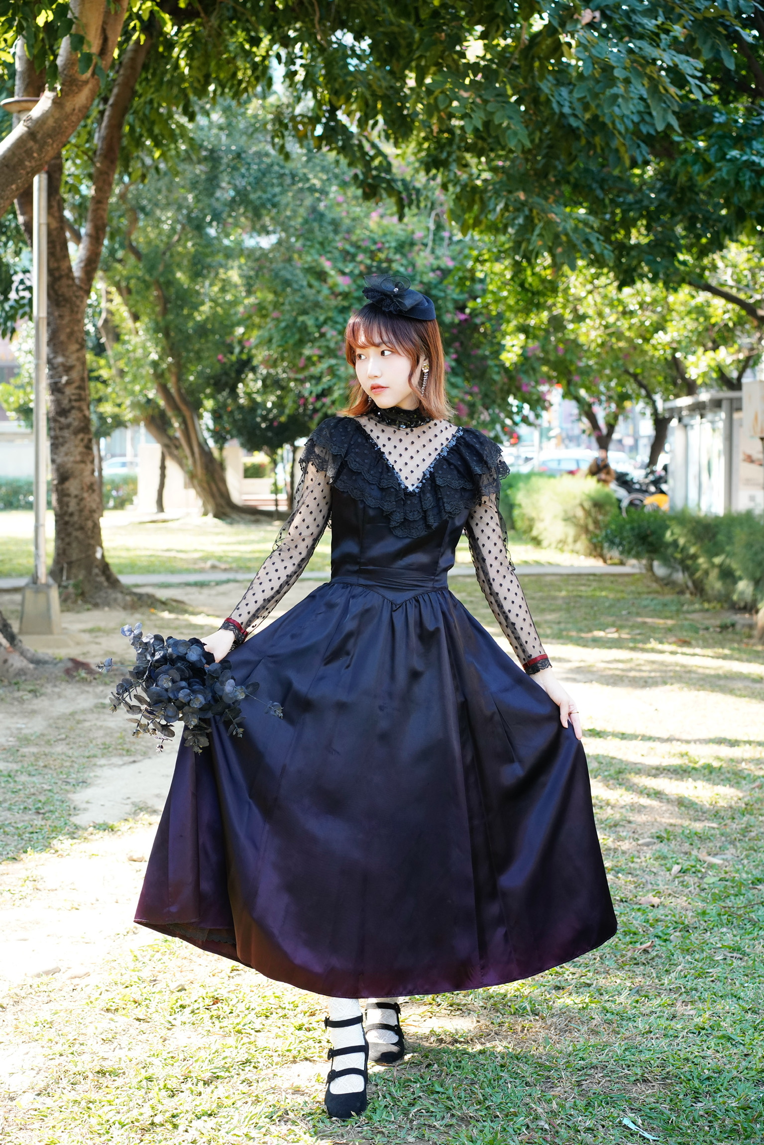 Vintage Dress/古著GUNNE SEX黑色植絨緞面禮服