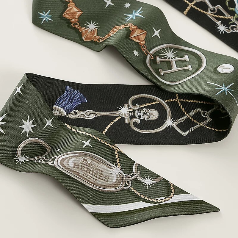 HERMES C'est la Fete Twilly kaki foncé / blanc / noir