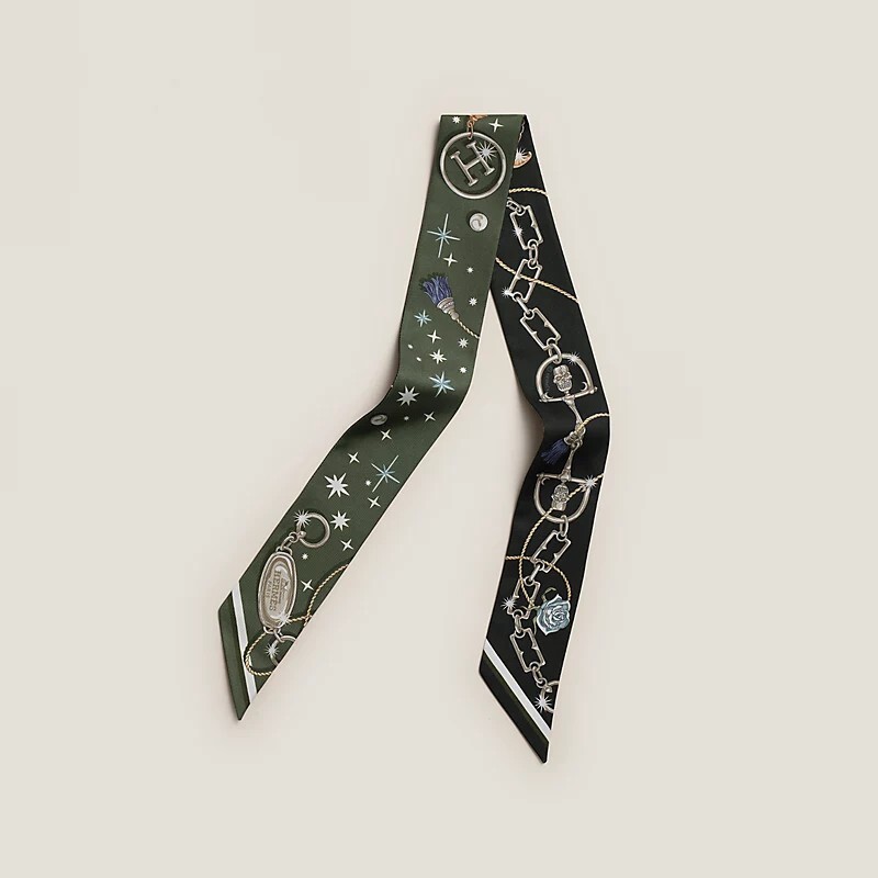 HERMES C'est la Fete Twilly kaki foncé / blanc / noir