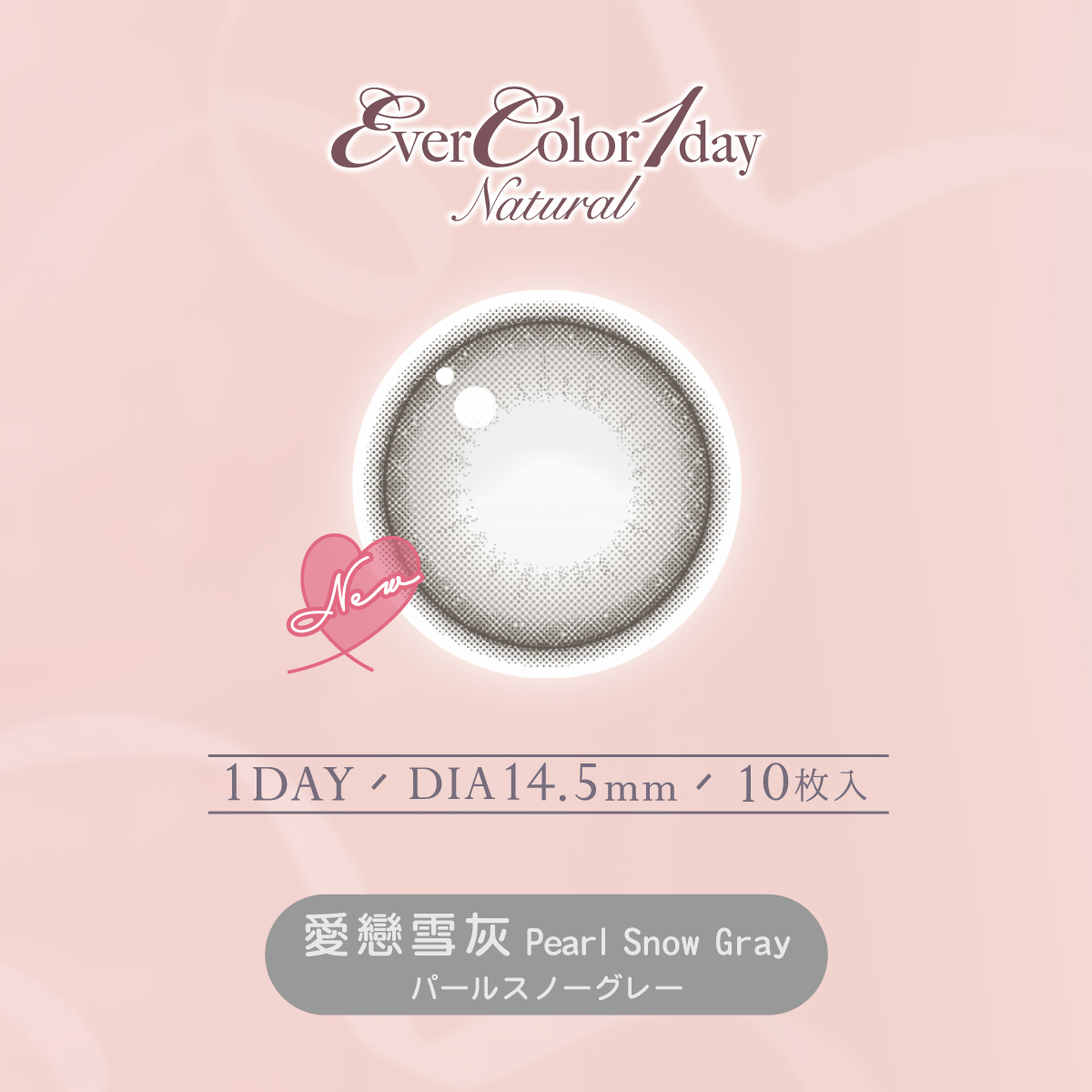 EverColor艾薇卡彩色日拋 愛戀雪灰Pearl Snow Gray10片裝