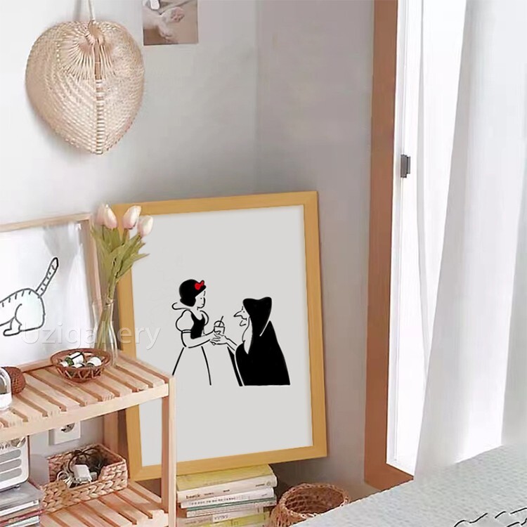 《6116》ins搞怪版黑白線條裝飾畫掛畫