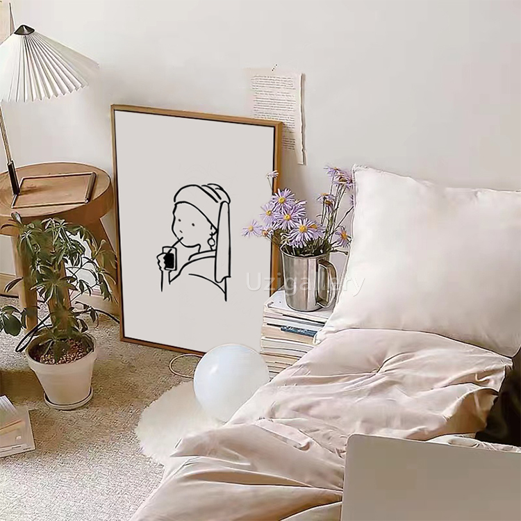 《6116》ins搞怪版黑白線條裝飾畫掛畫