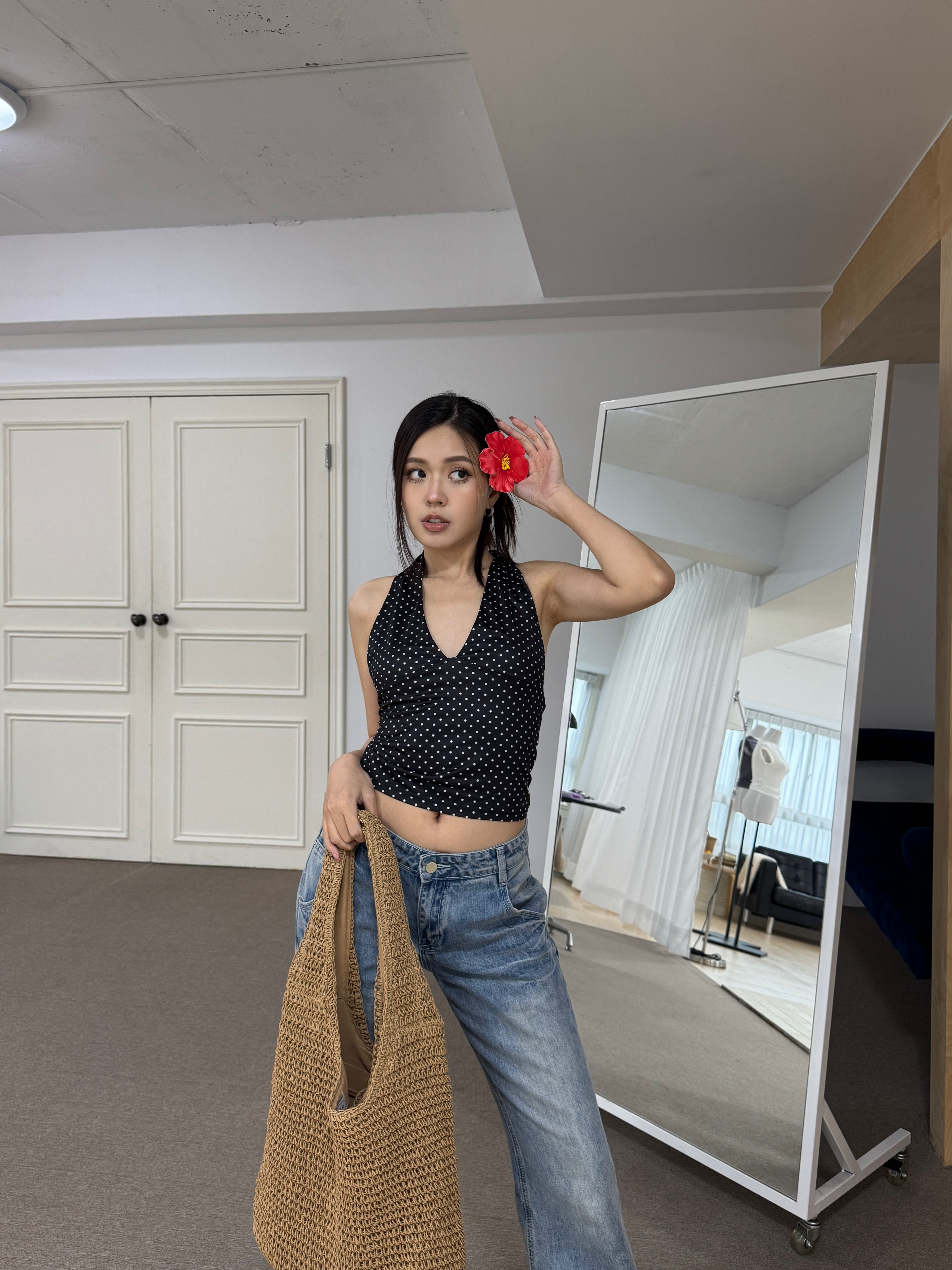 𝒫𝑜𝓁𝓀𝒶 𝒟𝑜𝓉𝓈波點掛脖上衣(2色)