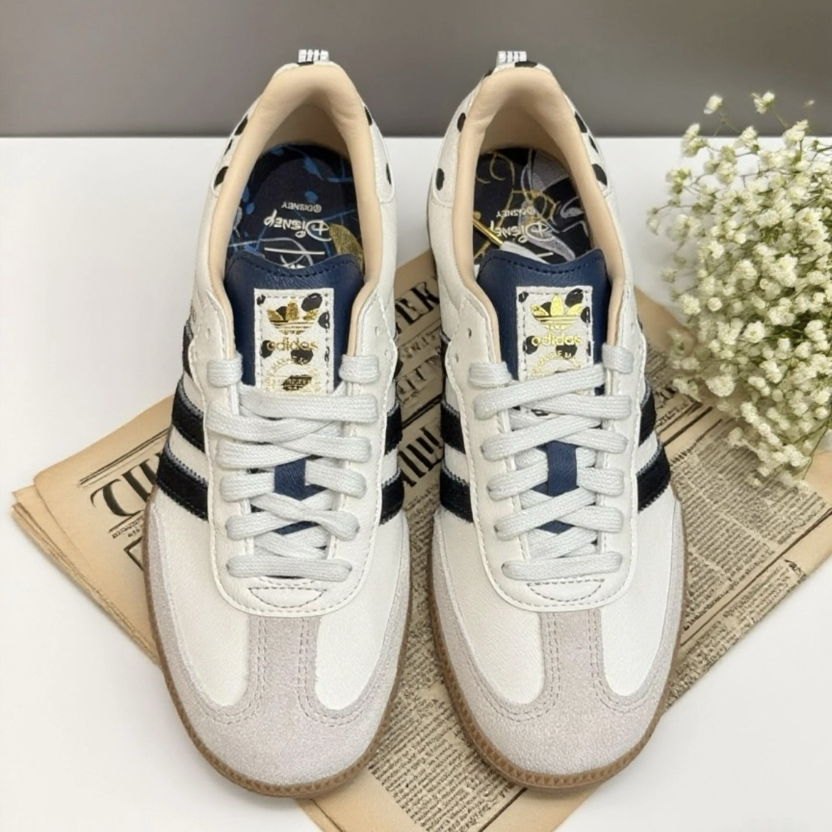 迪士尼101忠狗 x ADIDAS SAMBA OG 白黑 斑點 麂皮 焦糖底 德訓鞋 休閒鞋