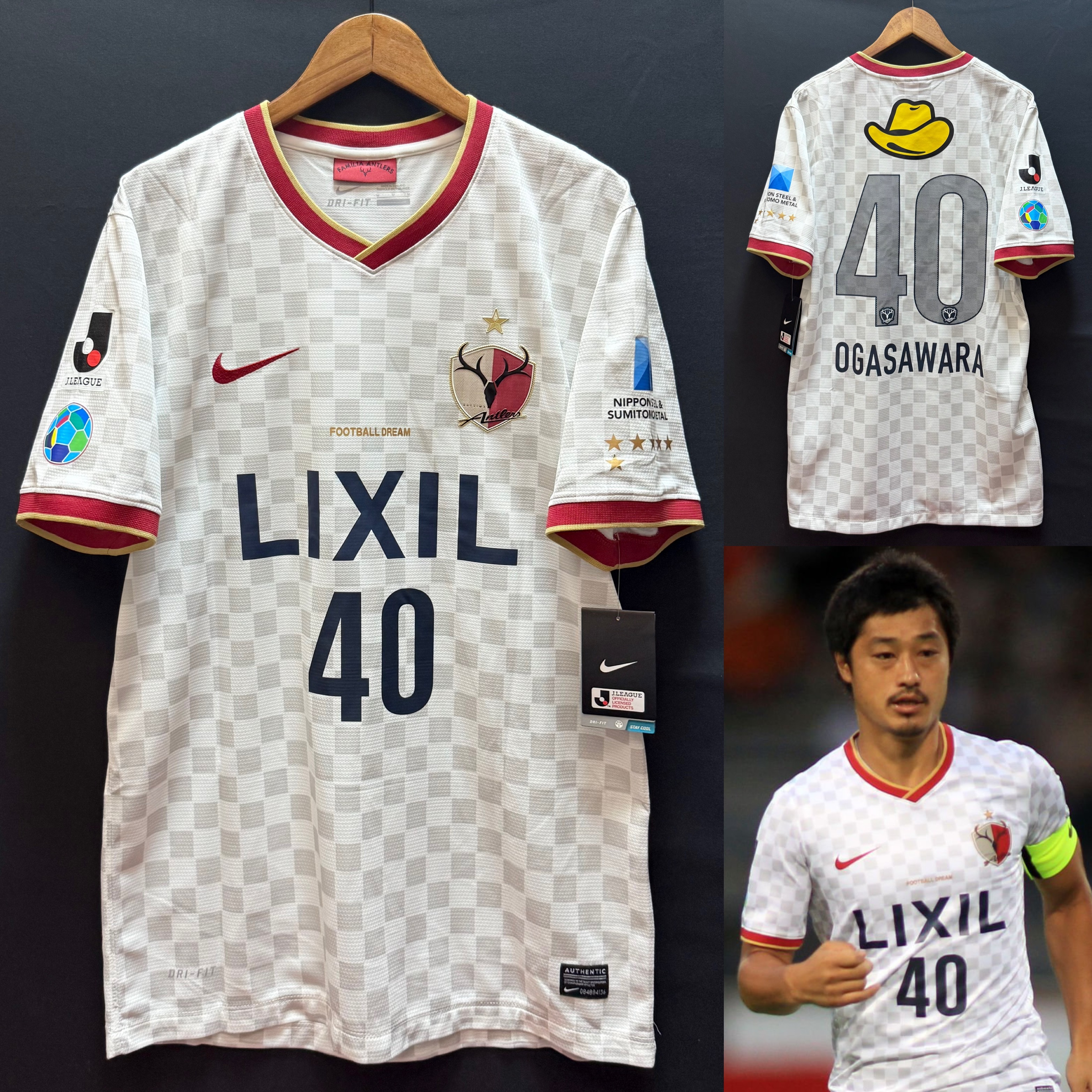 (全新有牌) 鹿島鹿角 2014 Nike 作客球衣 #40 OGAZAWARA