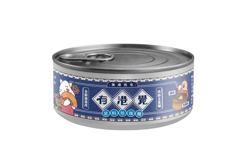有港覺肉絲貓主食罐-足料珍珠雞 (80g)