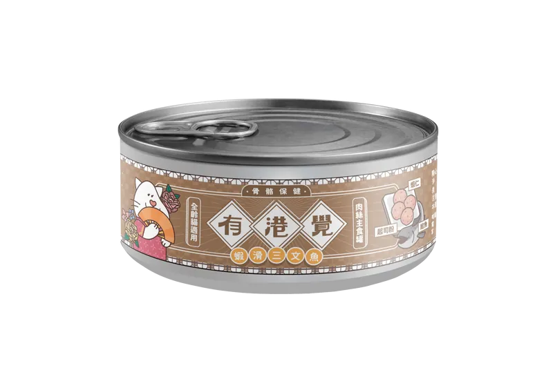 有港覺肉絲貓主食罐-蝦滑三文魚 (80g)
