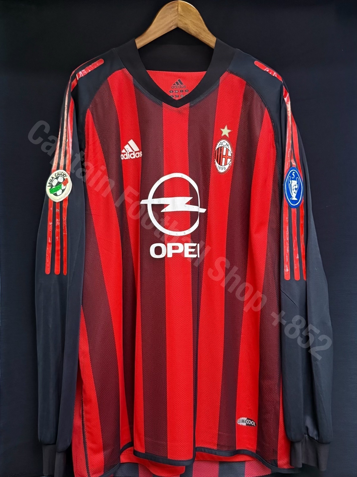 (Match Worn) AC Milan 2002-2003 Adidas L/S Home Match Worn Shirt #23 AMBROSINI