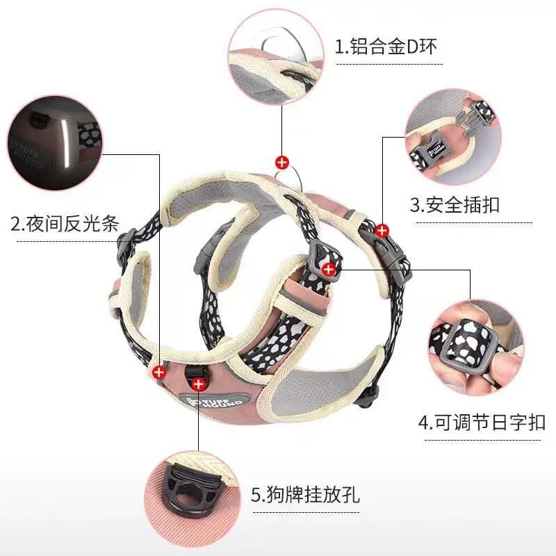 TUFFHOUND 它愿 TH003 猫狗小型犬大型犬背心式胸背+牵引绳套装