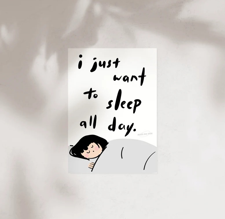 Paper goods by Dorie - Postcard - Miss Ng Yuk I Just Want to Sleep All Day Postcard