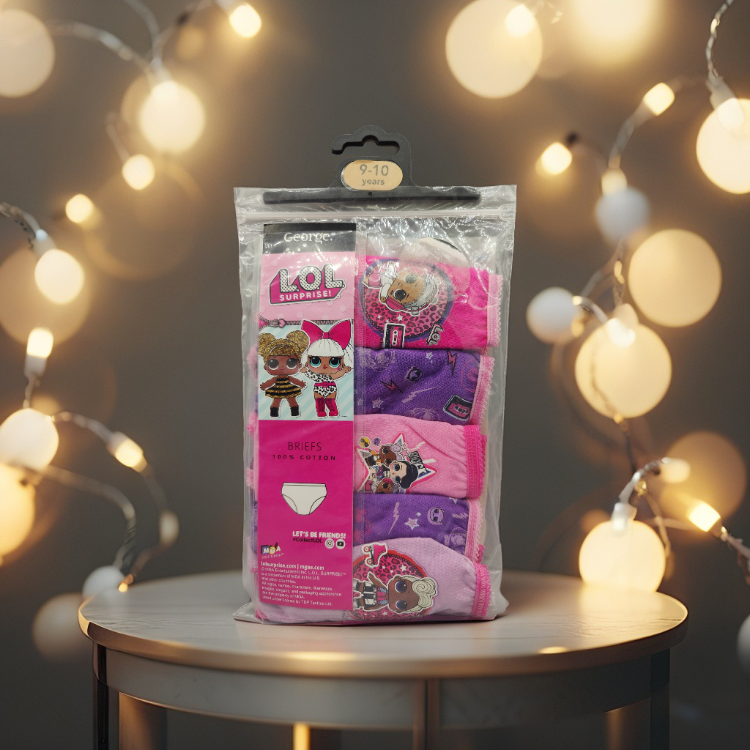 英國百貨公司 george 直送 LOL surpise  3-4歲/9-10歲底褲 5條裝 清貨價