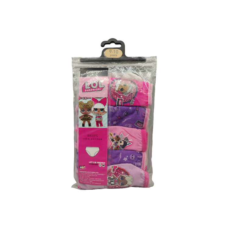 英國百貨公司 george 直送 LOL surpise  3-4歲/9-10歲底褲 5條裝 清貨價