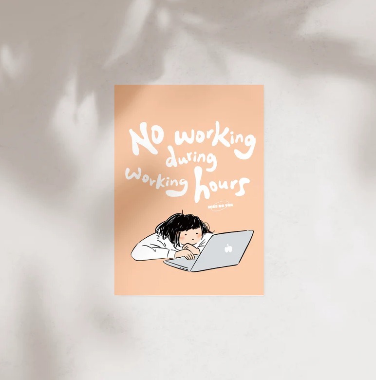 Paper goods by Dorie - Postcard - Miss Ng Yuk No Working During Working Hours Postcard