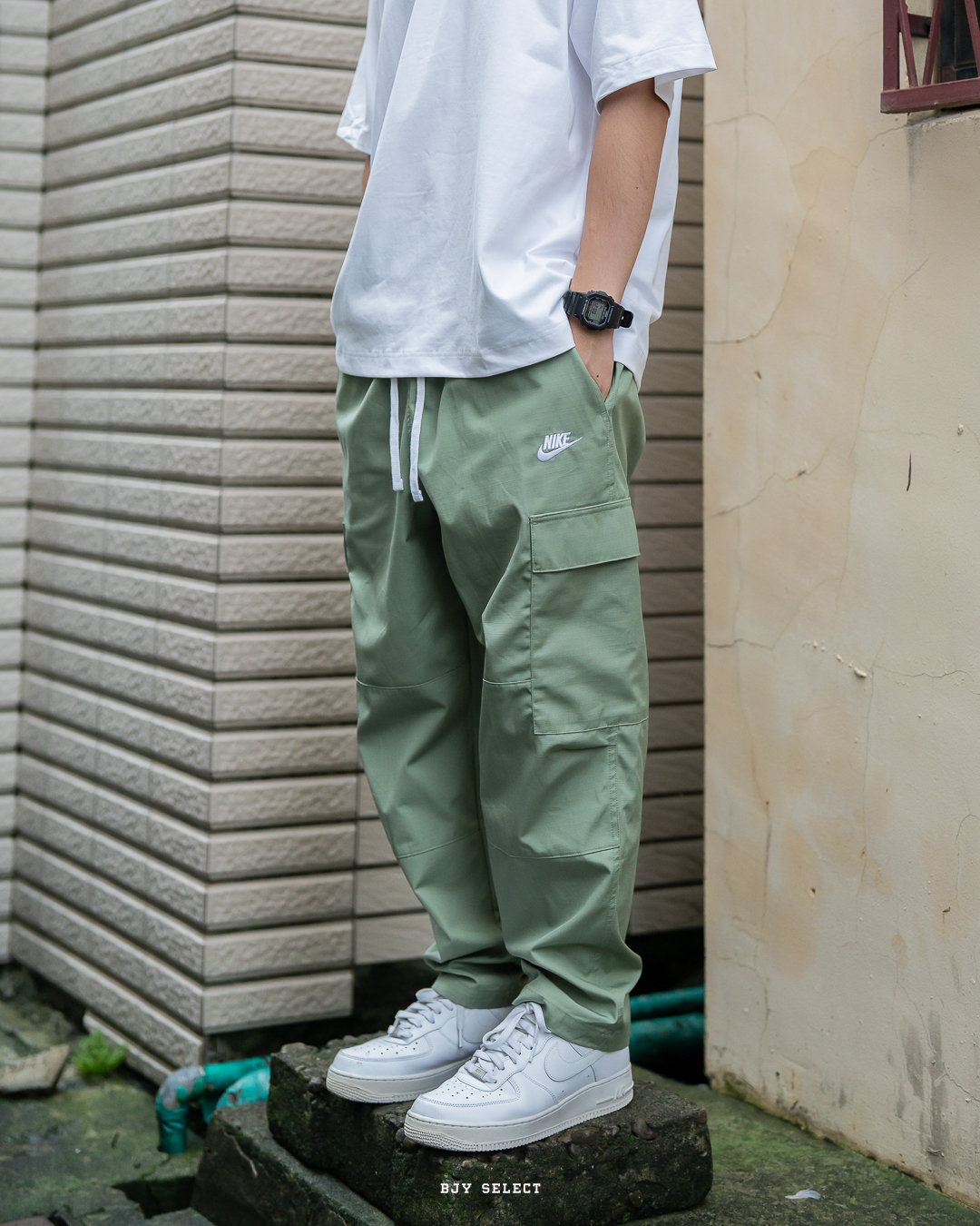 #現貨 Nike club 梭織 多袋工裝長褲 綠 DX0614-386