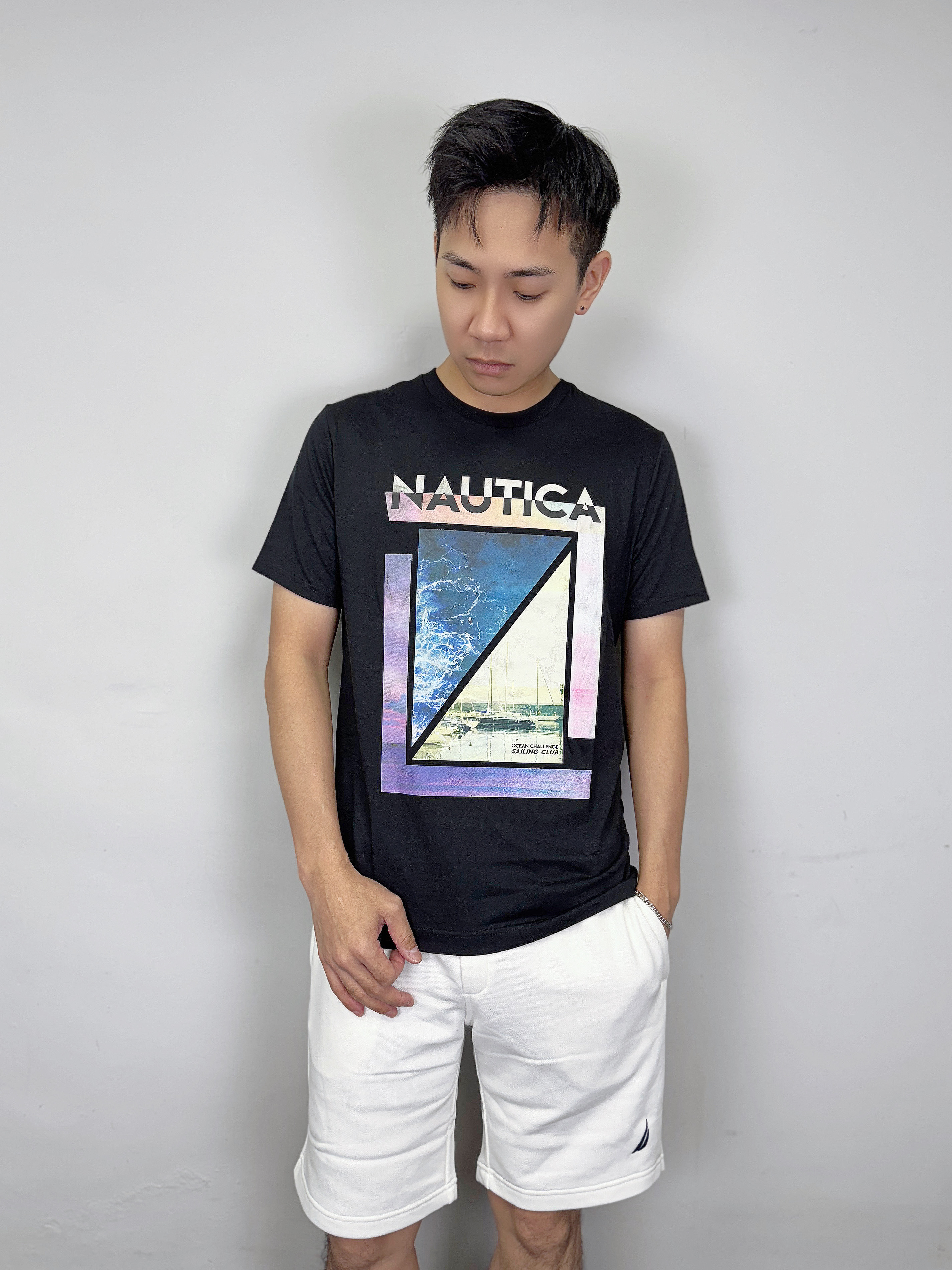 Nautica 帆船 幾何圖形海浪 短袖上衣 短T