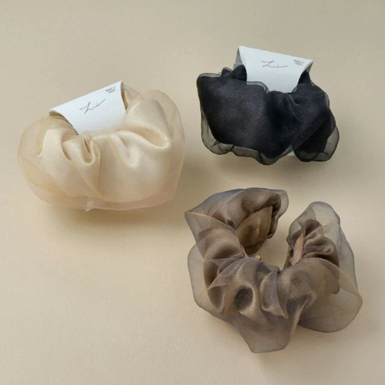 [日本制] 透明緞面髮圈插